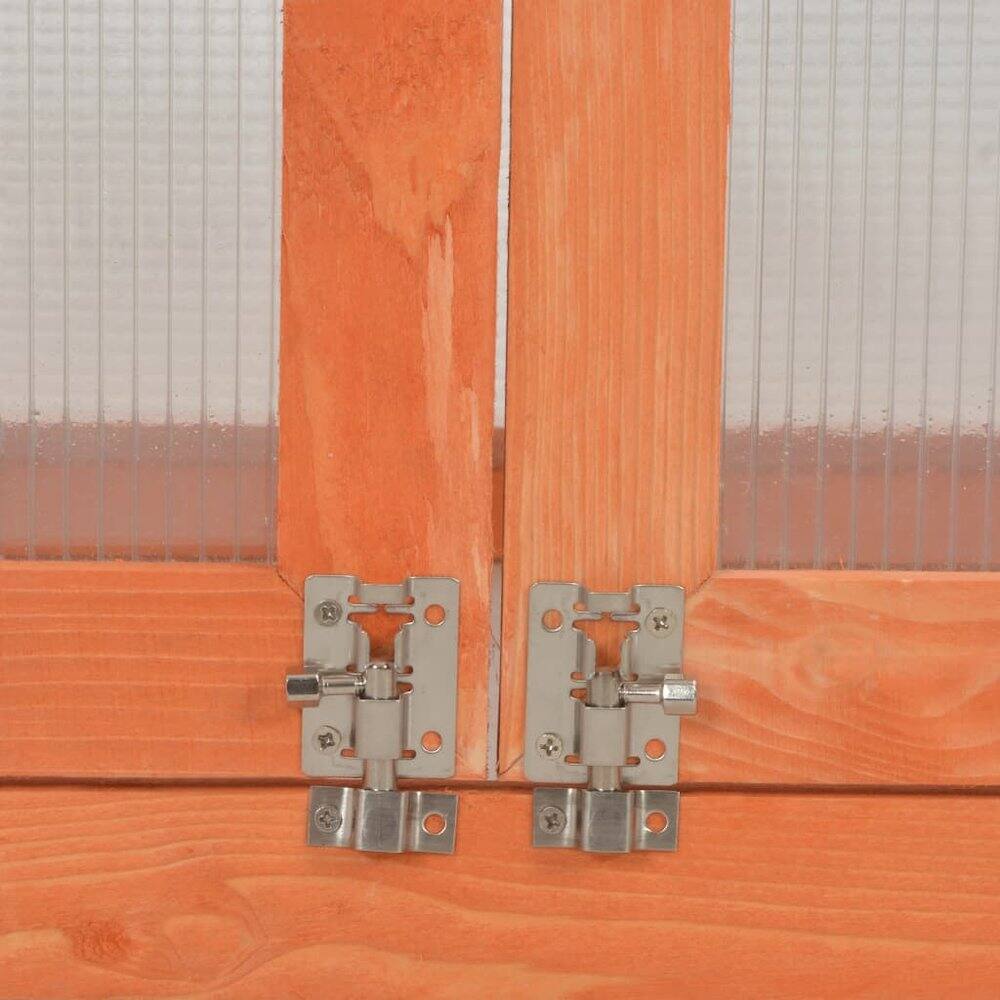Alt View 6. vidaXL - vidaXL Greenhouse Wooden Wood and Polycarbonate board - Brown.