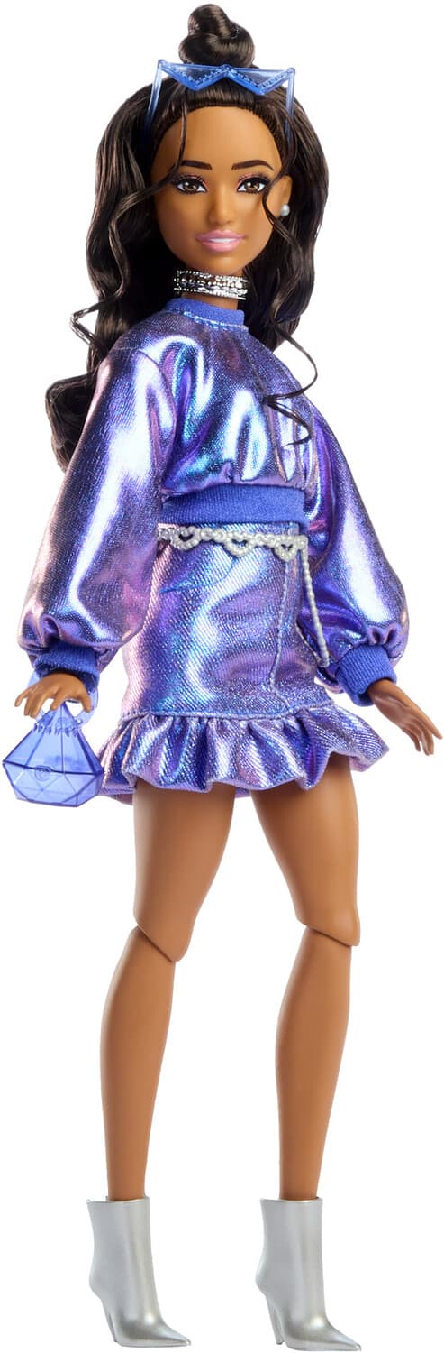 Mattel - Barbie Deluxe Style with Brown Hair in Metallic Blue Outfit - Collectibles - Multicolor
