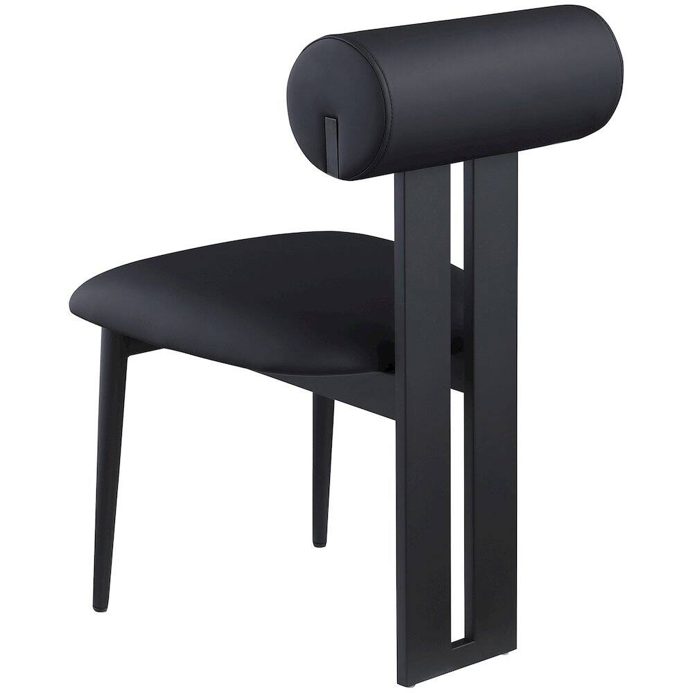 Alt View 4. Meridian Furniture - Dario Black Vegan Leather Dining Chair, Set of 2 - Black.