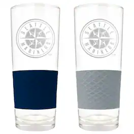 Great American Products - Seattle Mariners 22oz. Logo Score Pint Glass Two-Piece Set - Multicolor