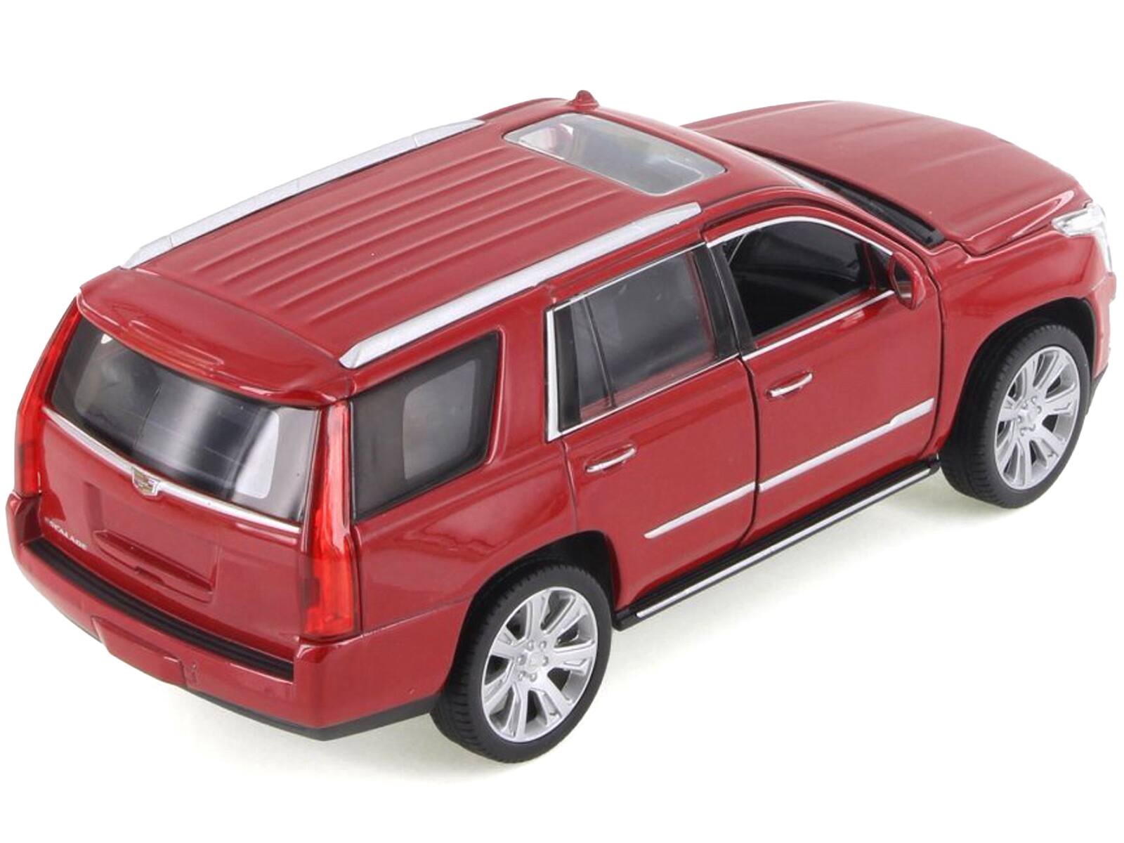 Back. Welly - 2017 Cadillac Escalade with Sunroof Red Metallic 1/24-1/27 Diecast Model Car by Welly - Red Metallic.