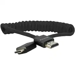 Kondor Blue - 12-24" Mini HDMI to HDMI Braided Coiled Cable - Black
