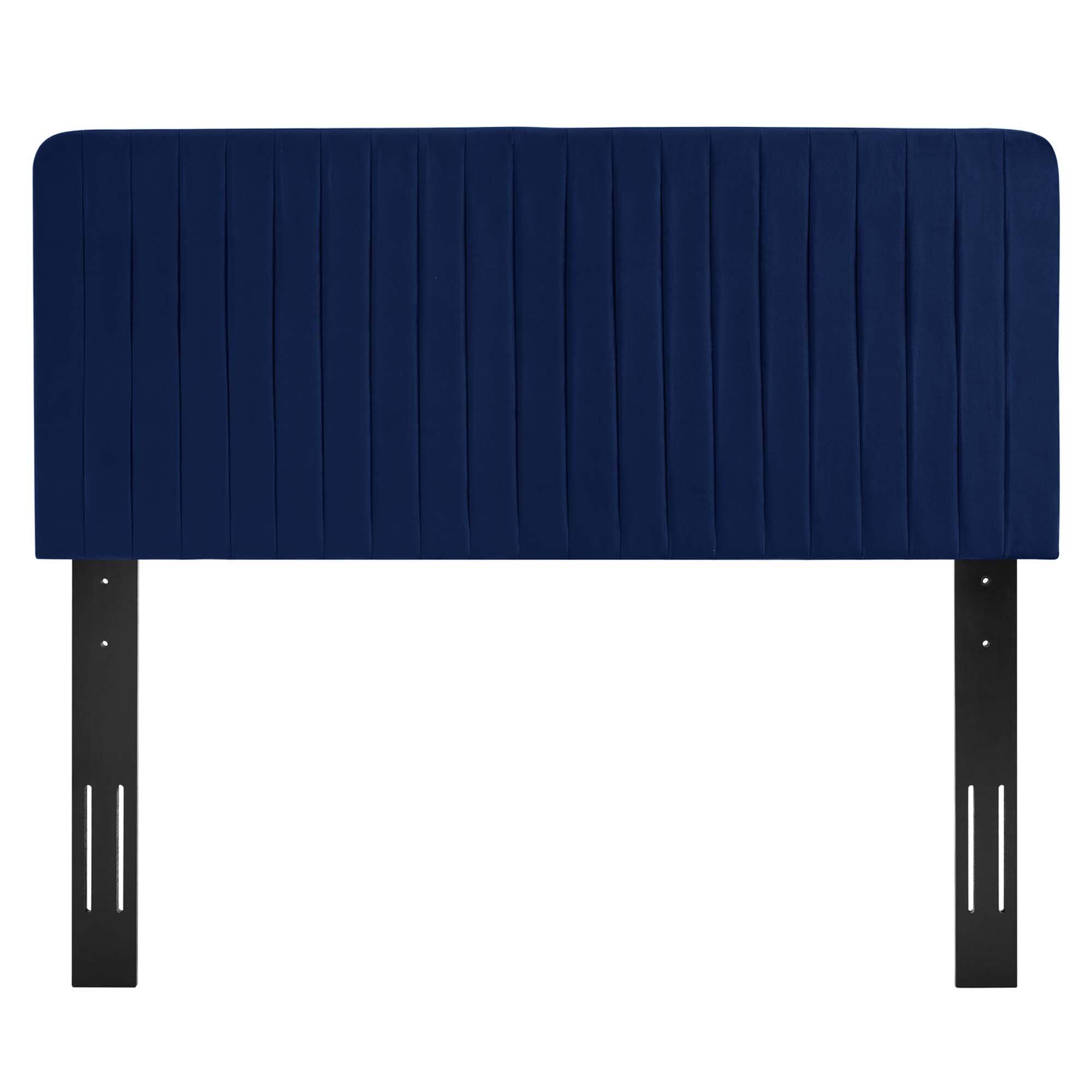 Alt View 1. Modway - Milenna Channel Tufted Performance Velvet King/California King Headboard by Modway - Blue.