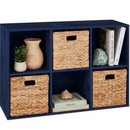 Best Choice Products - 6-Cube Bookshelf, 13.5in Display Storage System, Organizer w/ Removable Back Panels - Navy