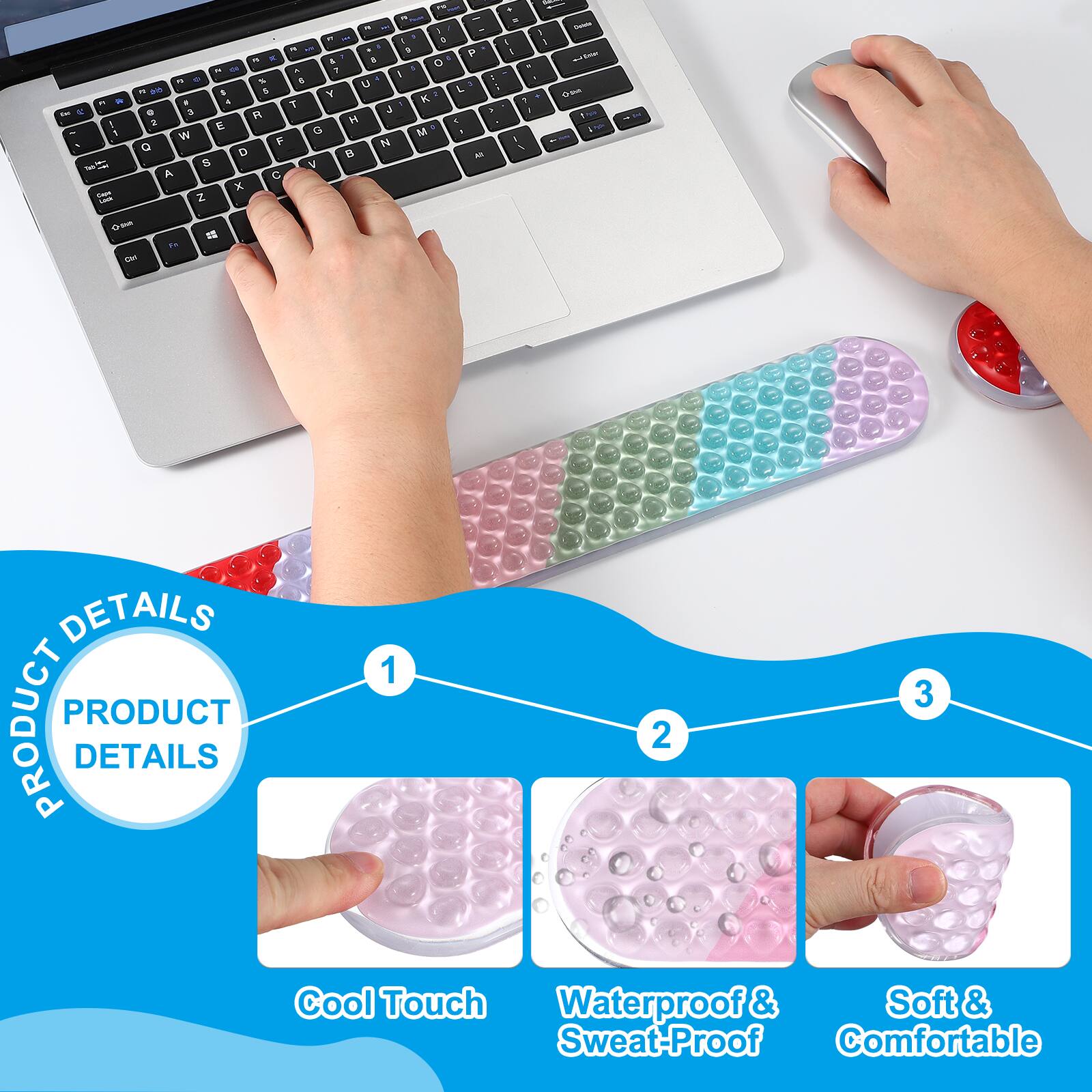 - PRODUCT DETAILS
- 1 Cool Touch
- 2 Waterproof & Sweat-Proof
- 3 Soft & Comfortable