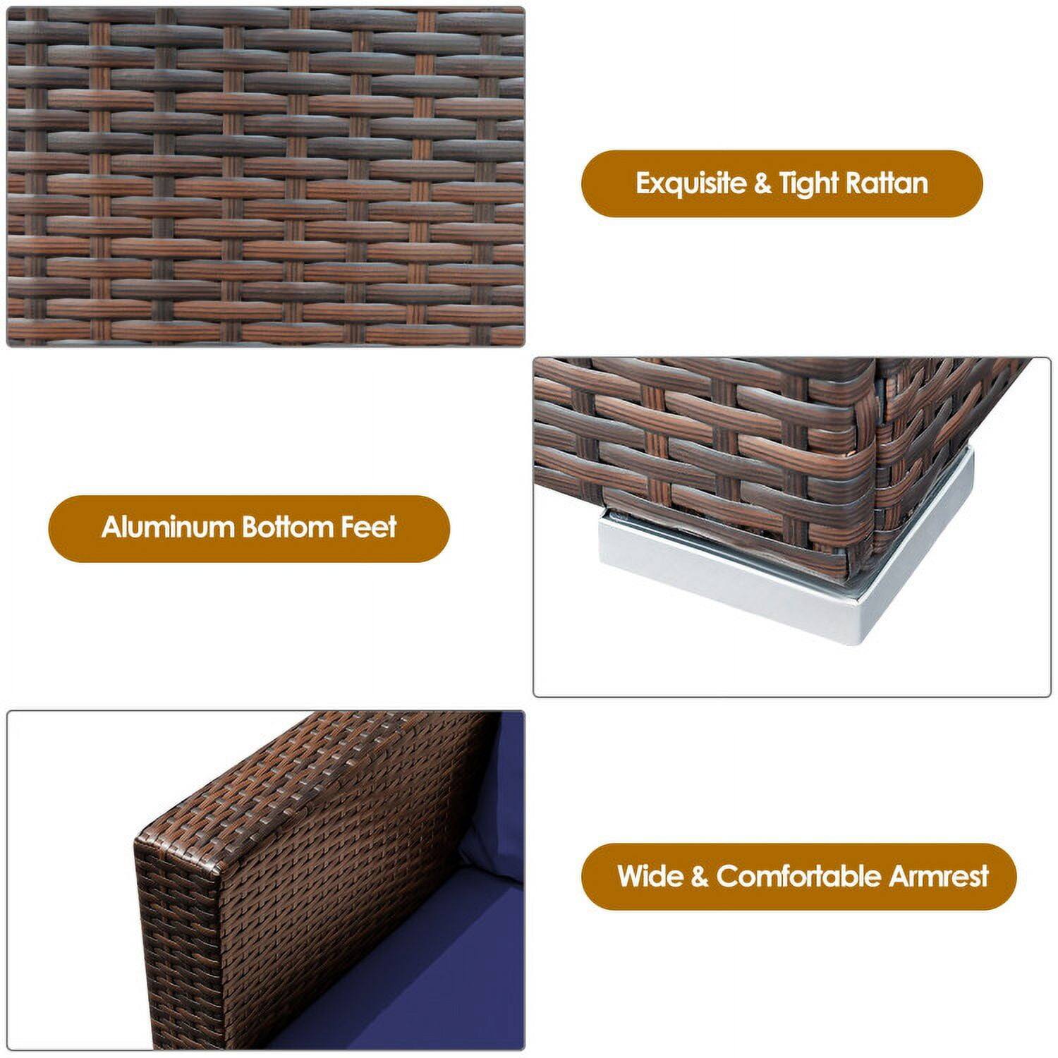 Exquisite & Tight Rattan  
Aluminum Bottom Feet  
Wide & Comfortable Armrest