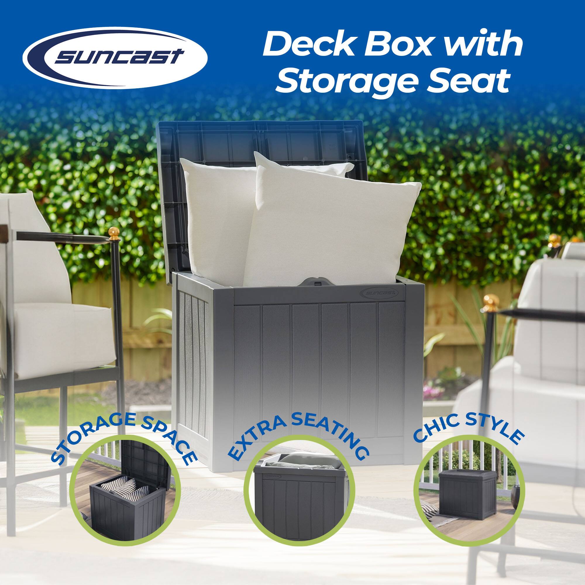 Deck Box with Storage Seat

- STORAGE SPACE
- EXTRA SEATING
- CHIC STYLE