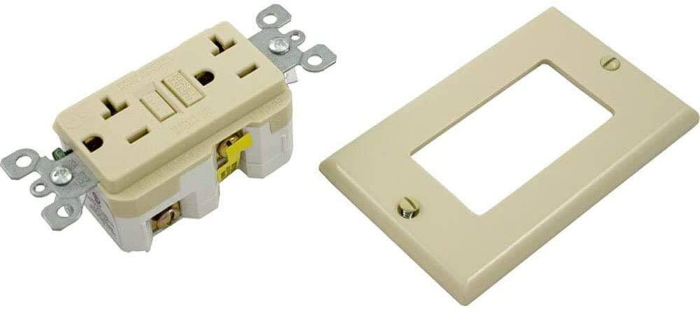Alt View 1. Leviton - GFCI Outlet 20 Amp Self-Test Non-Tamper-Resistant with LED Indicator GFNT2-I - Ivory.