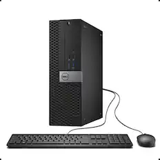 Front. Dell - Dell Optiplex 7040 SFF Desktop PC, Intel Core i5-6500 up to 3.6GHz, 16GB DDR4 RAM, 256GB NVMe SSD, WiFi, Windows 11 Pro - Black.