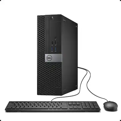 Front. Dell - Dell Optiplex 7040 SFF Desktop PC, Intel Core i5-6500 up to 3.6GHz, 16G DDR4 RAM, 256G SSD, Keyboard&Mouse, WiFi, Win11P - Black.