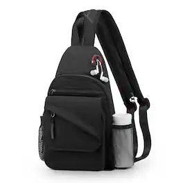 Unique Bargains - Small Crossbody Bag Casual Sling Bag Convertible Backpack 3-in-1 Anti-Theft Shoulder Bag Trendy Daypack for Travel - Black