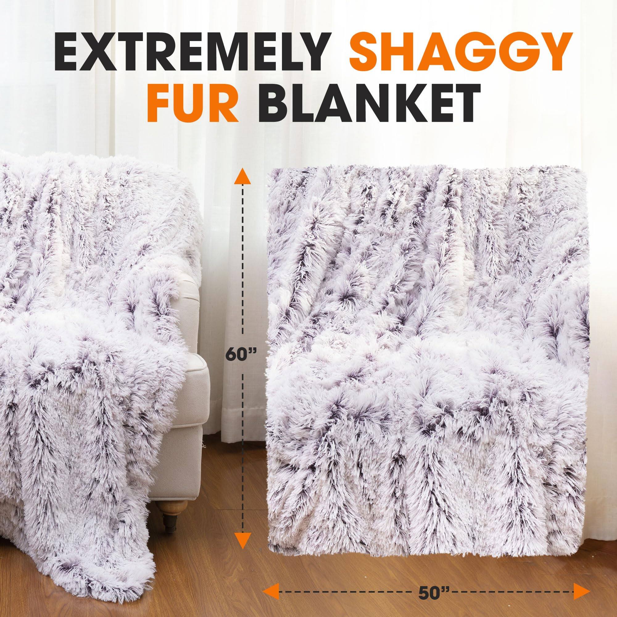 EXTREMELY SHAGGY FUR BLANKET

60"  
50"