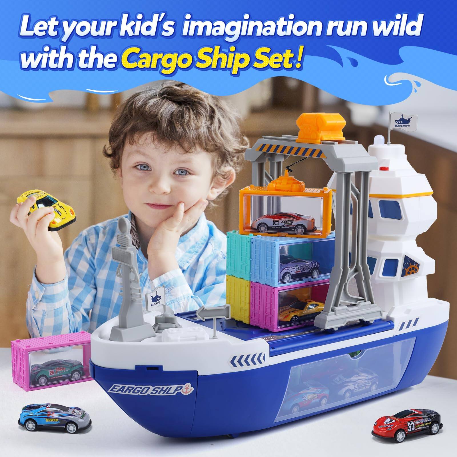 Let your kid's imagination run wild with the Cargo Ship Set!

#ARSHIPS

i
08 STORM
BRIGHPS
28 The
CARGO SHLP
SPORTS VISION
COCOLO
33