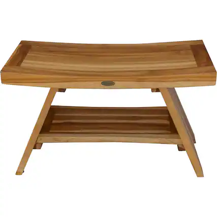 Front. EcoDecors - EcoDecors 30 Inch Serenity Waterproof Teak Wood Shower Bench - EarthyTeak.