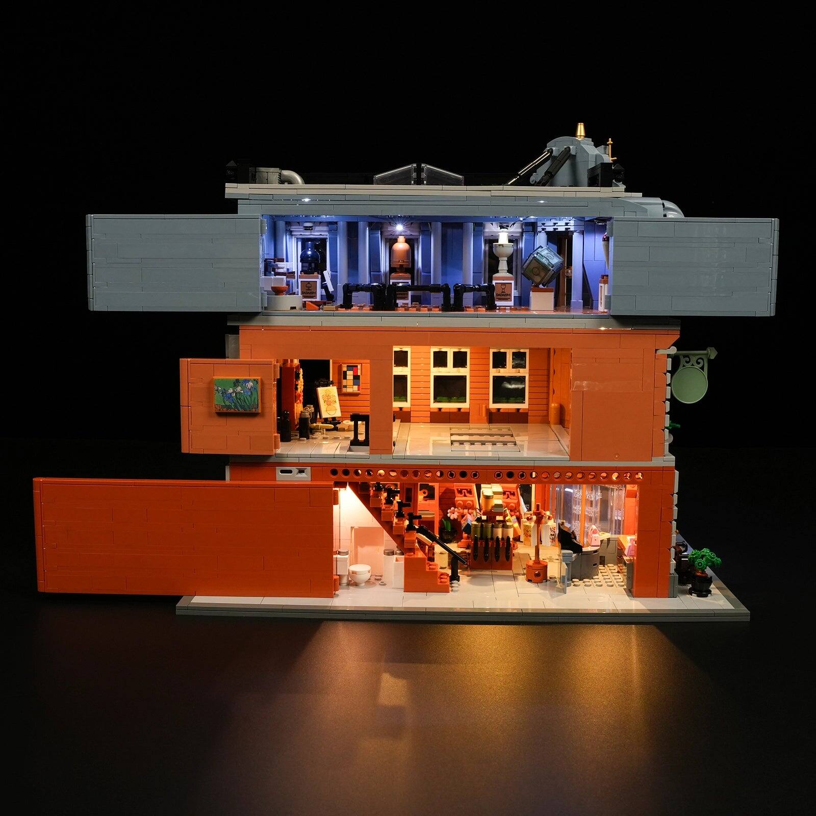 Left. Lumibricks - Brick Art Gallery Lighting Building Set, 3400 Pieces Modular City Display Model Kit for Ages 16+.