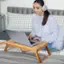 Alt View 11. Costway - Adjustable Bamboo Laptop Desk with Tilting Top and Drawer - Natural.