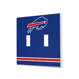 Keyscaper - Buffalo Bills Stripe Double Toggle Light Switch Plate - Multicolor