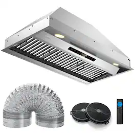 LUCKY ONE - 36 inches - Convertible - Under cabinet Range Hood - Silver