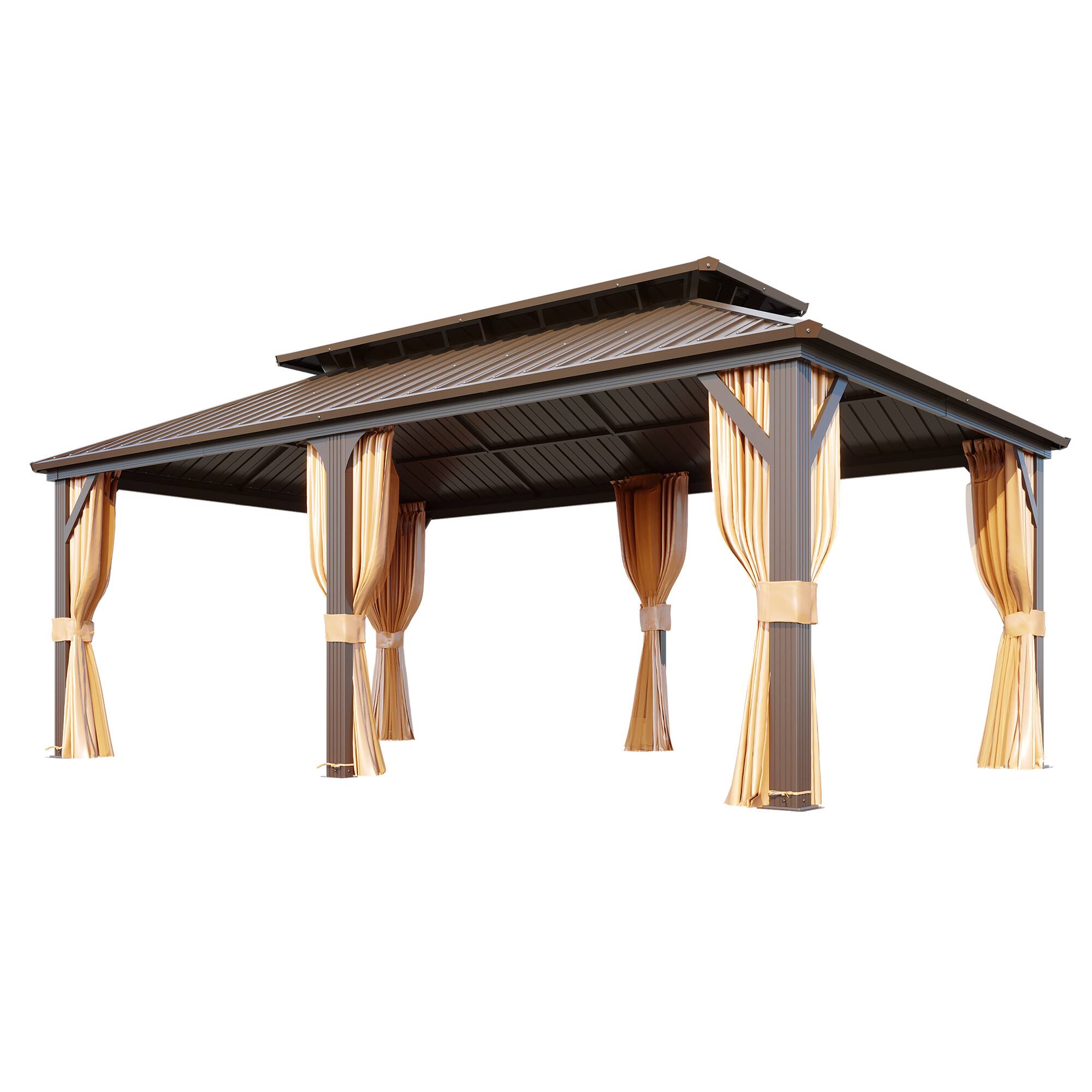 Front. U-HOMY - 12'x20' Hardtop Aluminum - Aluminum Finish.