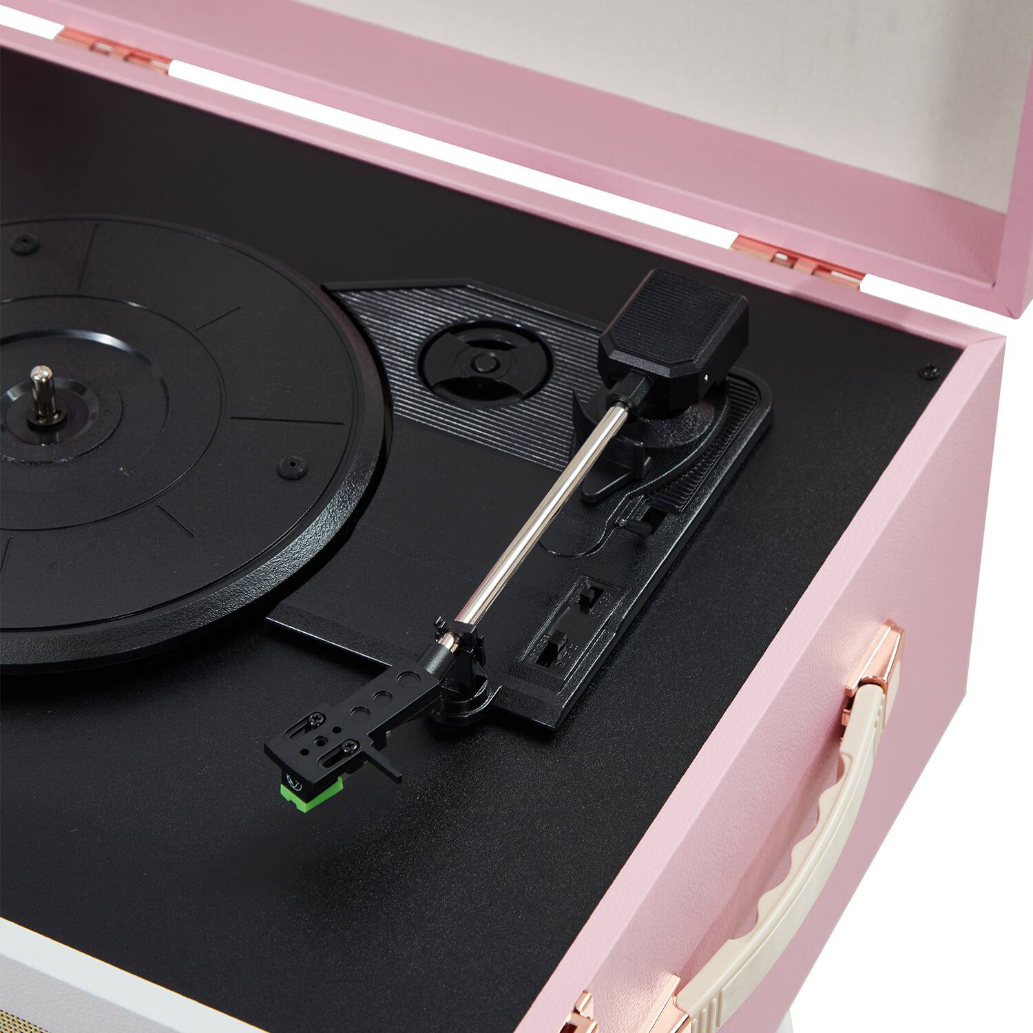 Alt View 2. Arkrocket - Arkrocket Discovery II 3-Speed Bluetooth Turntable with Speakers & Removable Legs – Pink/White - Pink White.