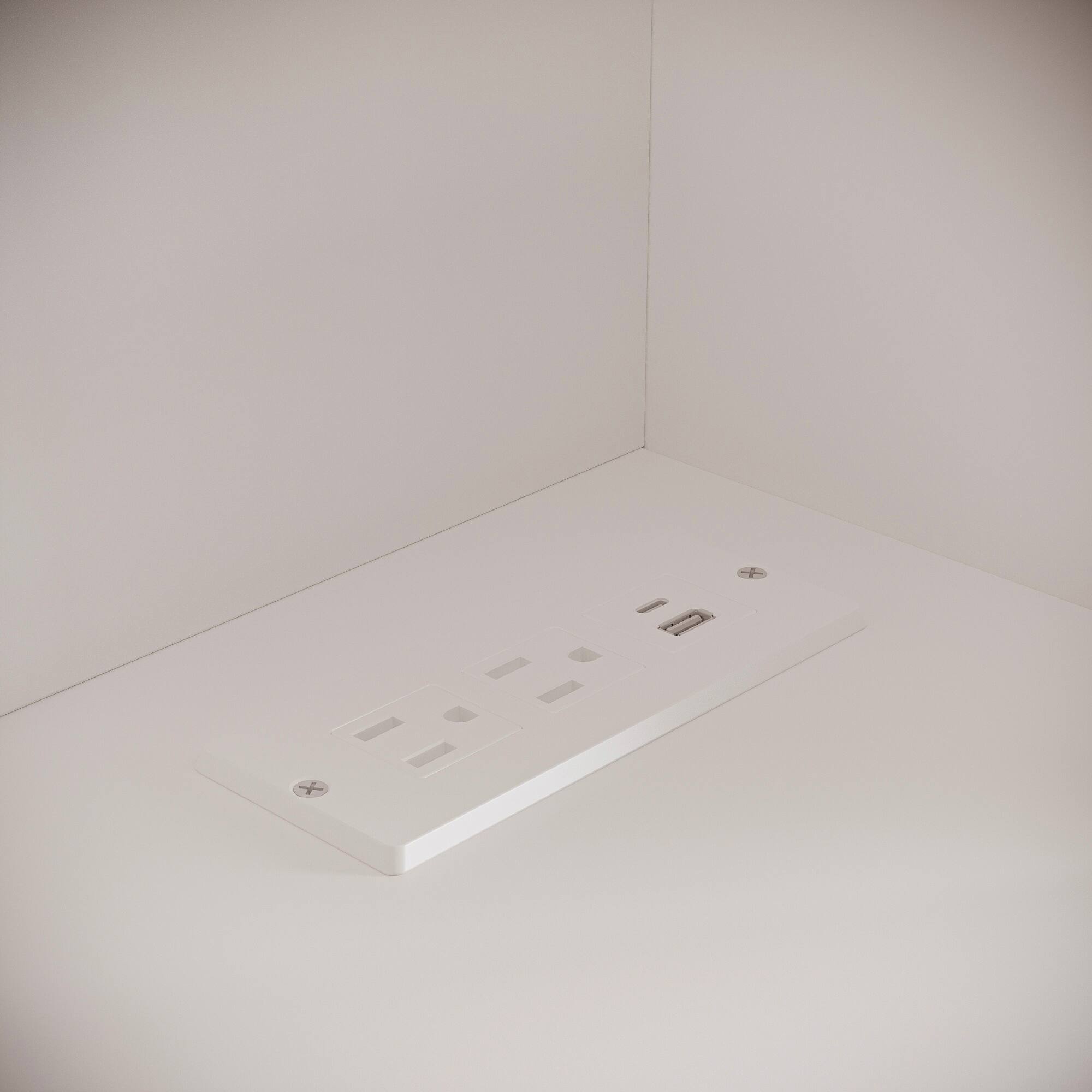 Alt View 5. Famapy - Famapy Multifunctional Storage Bed Frame - USB Ports, LED Lighting, Rolling Drawers - White.