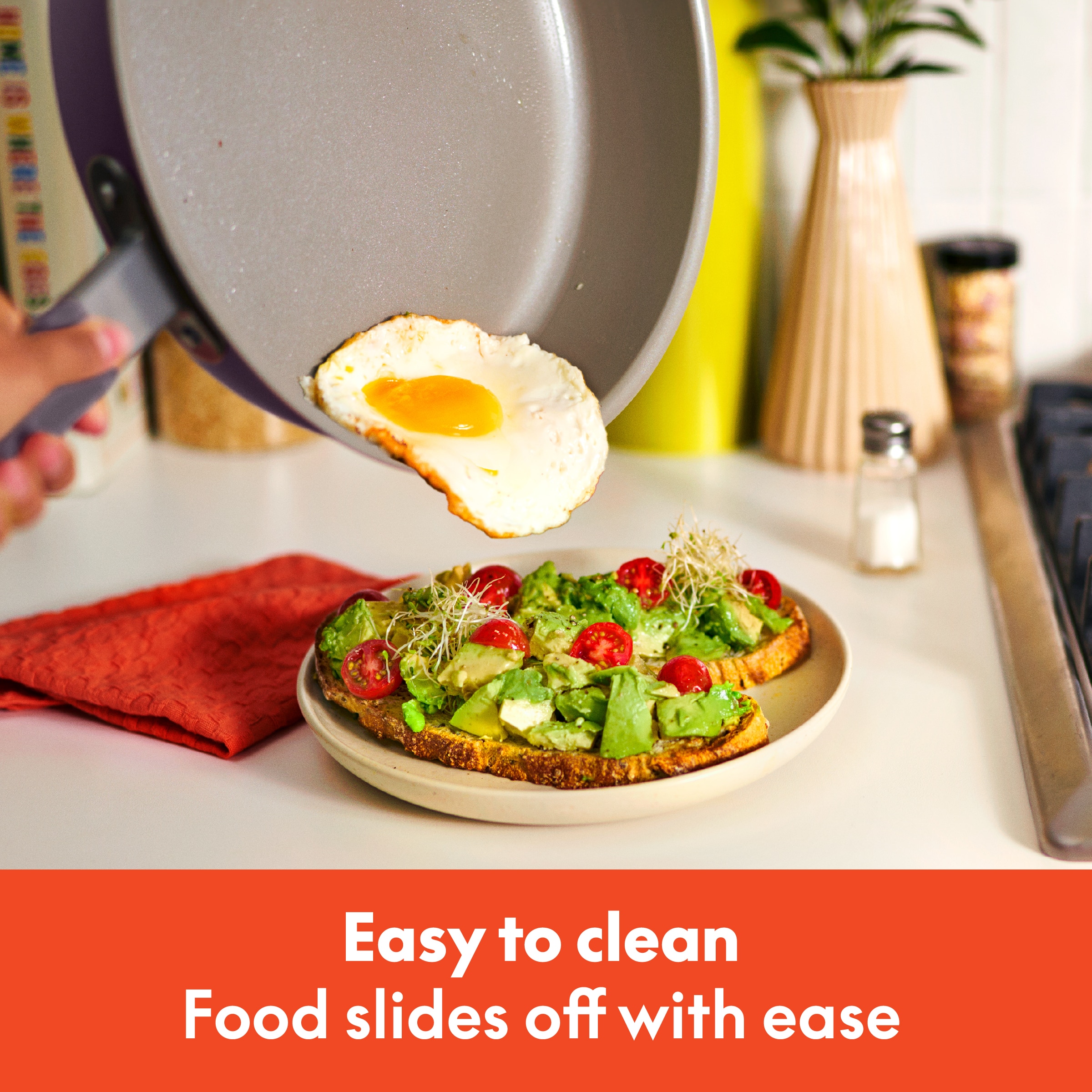 Easy to clean
Food slides off with ease