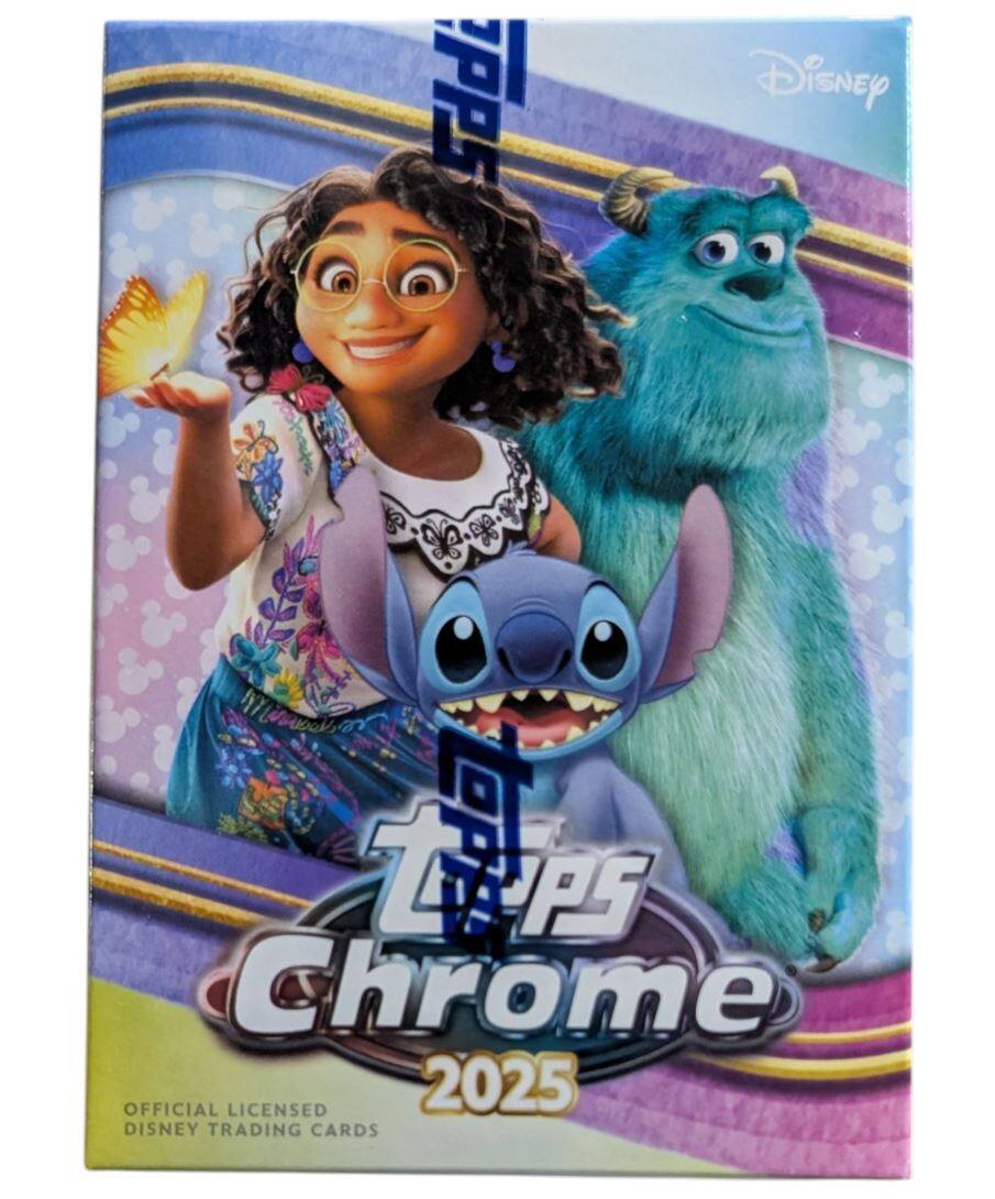 Sure, here is the corrected and grouped text from the image:

- **PPS Chrome 2025**
- **OFFICIAL LICENSED DISNEY TRADING CARDS**
- **Disney**