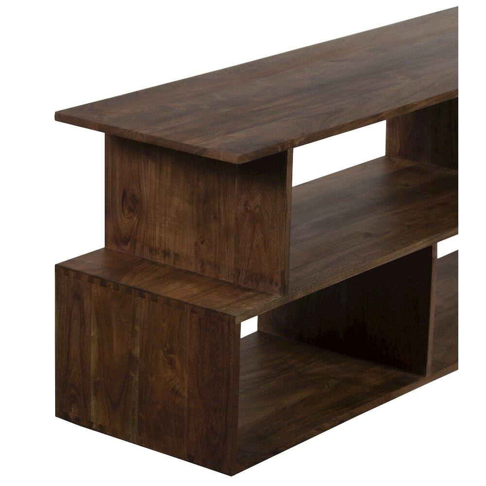 Alt View 2. Porter Designs - Portola Solid Acacia Wood TV Stand, Brown - Brown.