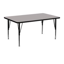 Flash Furniture - Wren 24''W x 48''L Rectangular Grey HP Laminate Activity Table - Height Adjustable Short Legs - Gray