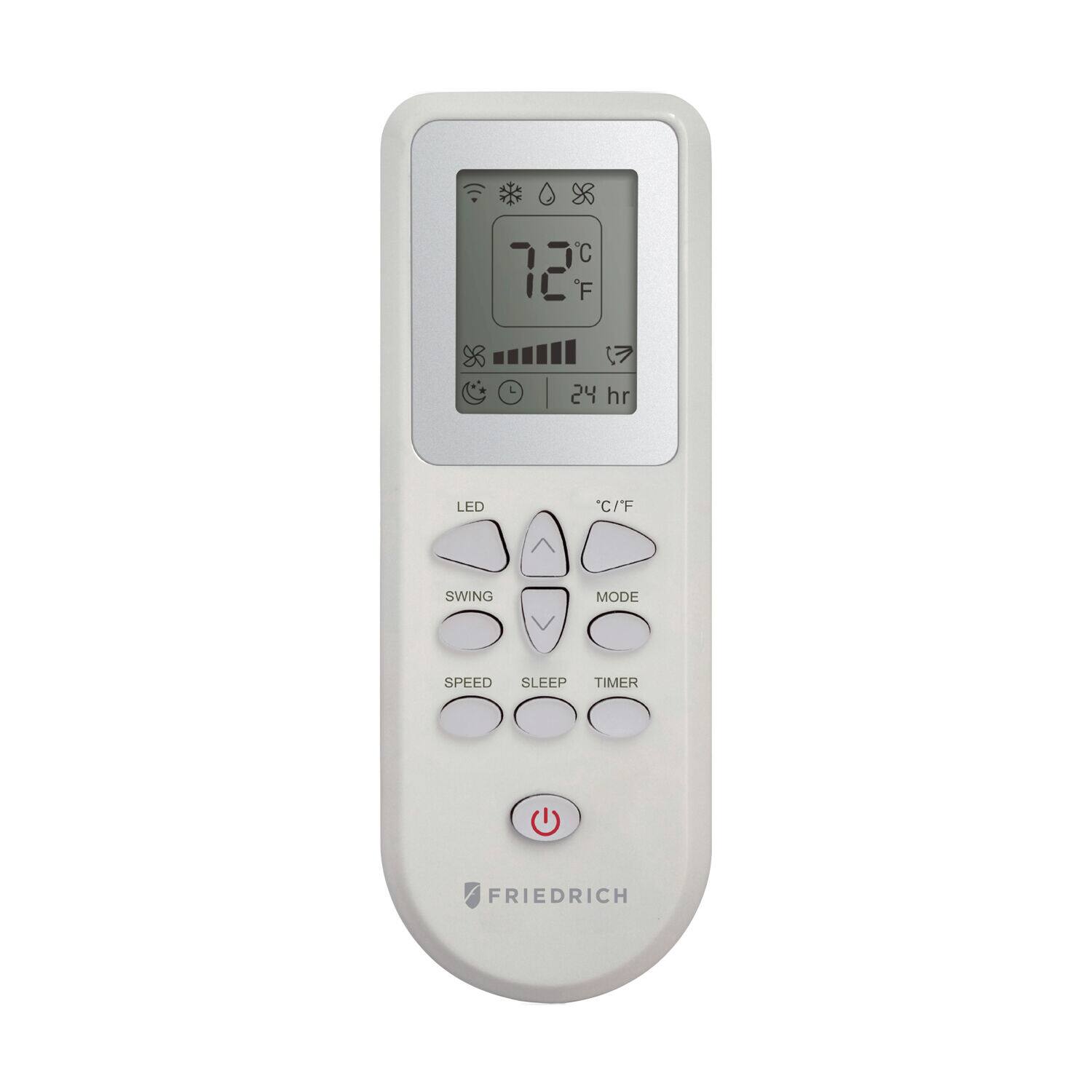 C 72 F  
24 hr  
LED  
C/F SWING MODE SPEED SLEEP TIMER  
FRIEDRICH