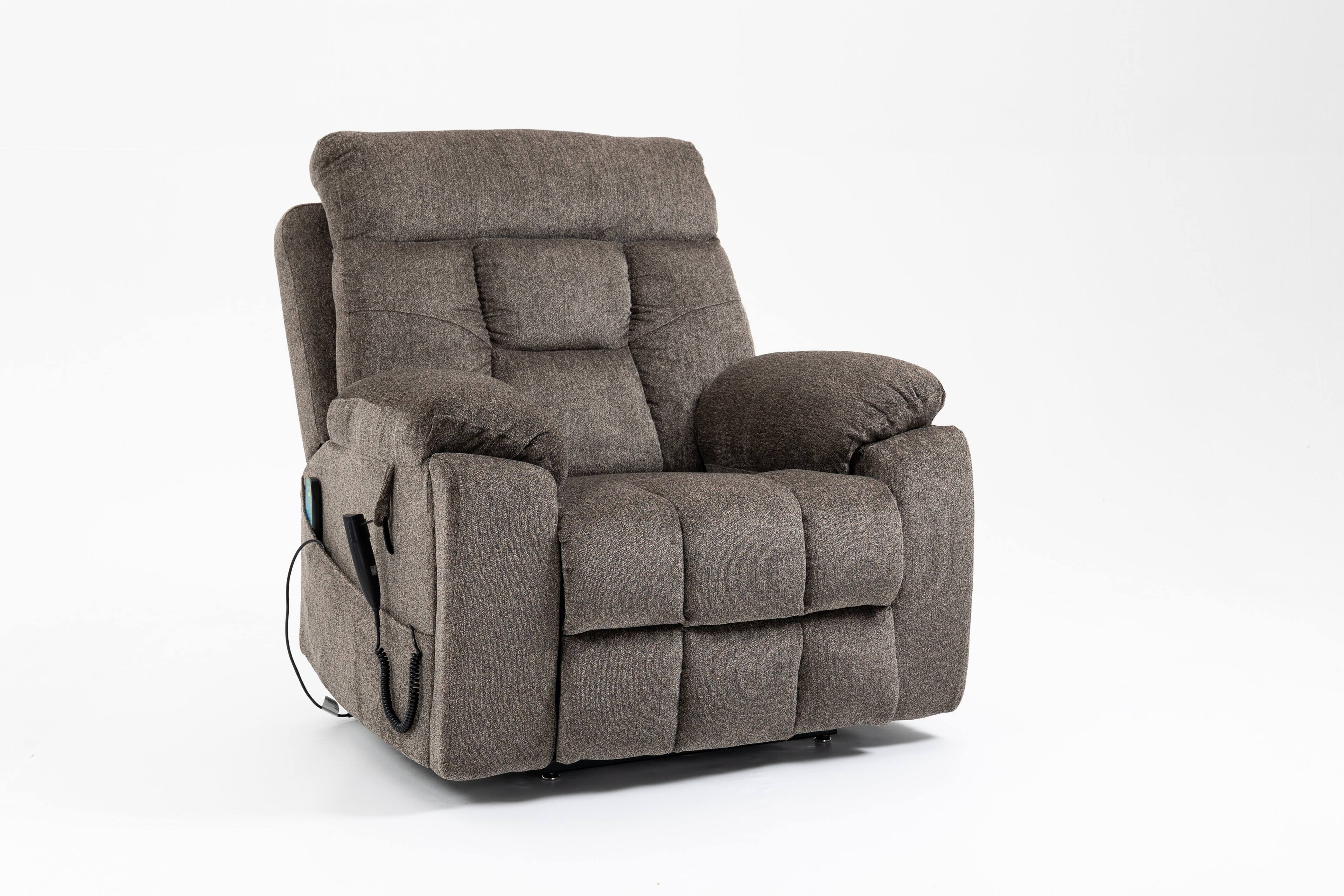 Front. TinyHomie - Old age electric lift chair flat high density foam electric sofa - Brown.