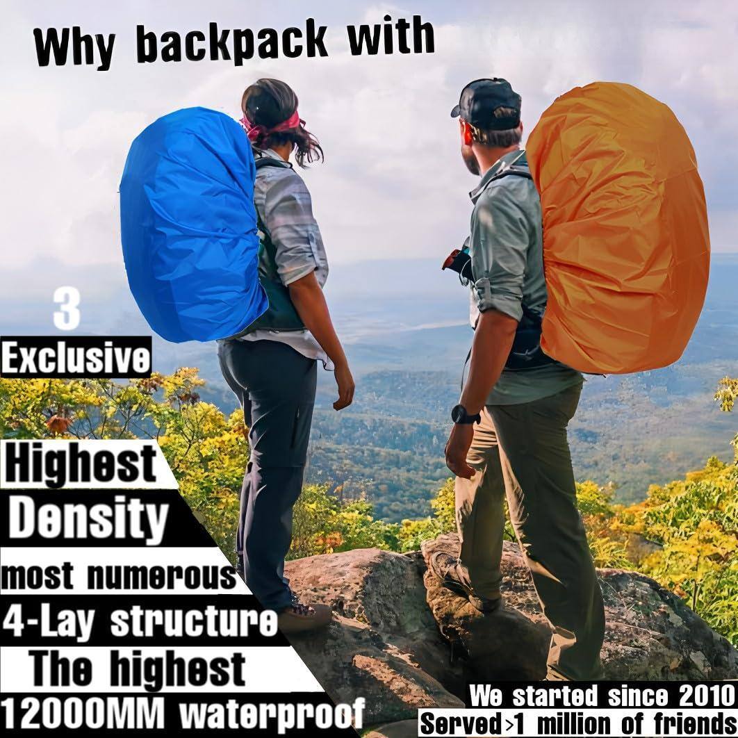 Why backpack with  
3 Exclusive  
Highest Density  
most numerous  
4-Lay structure  
The highest  
12000MM waterproof  

We started since 2010  
Served >1 million of friends
