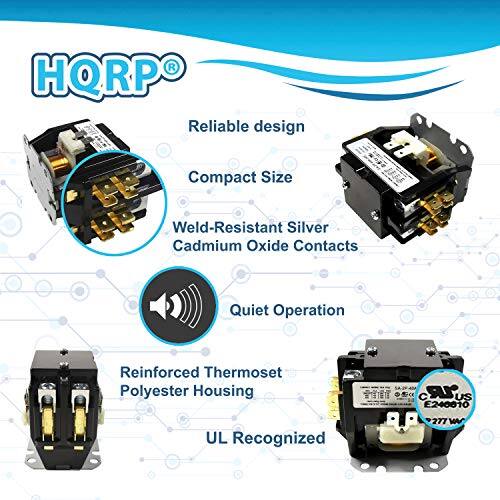 HQRP®  
Reliable design  
Compact Size  
Weld-Resistant Silver Cadmium Oxide Contacts  
Quiet Operation  
Reinforced Thermoset Polyester Housing  
UL Recognized  
LR US E240010  
277 VAC