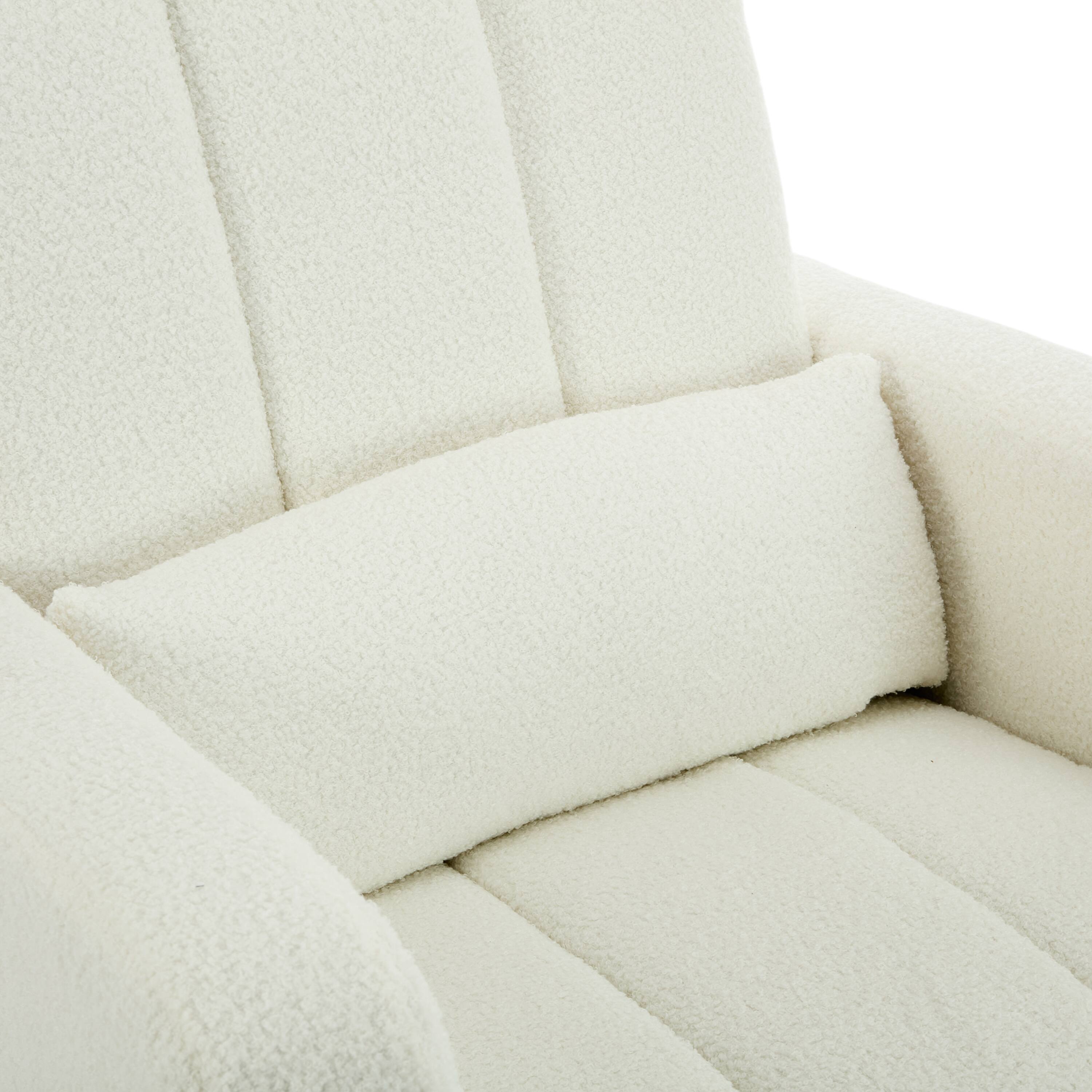 Alt View 6. GOODSILO - Accent Rocking Chair with Pillow, Ultimate Comfort for Your Home, Teddy Velvet - Cream White.