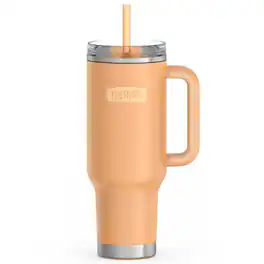 Thermos - 40 oz Stainless Steel Cup Holder Mug w/ Straw - Melon