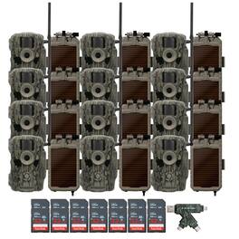 Stealth Cam - (Twelve) Fusion MAX Dual Sim 36MP Trail Camera with Solar Battery Pack Camera Holder