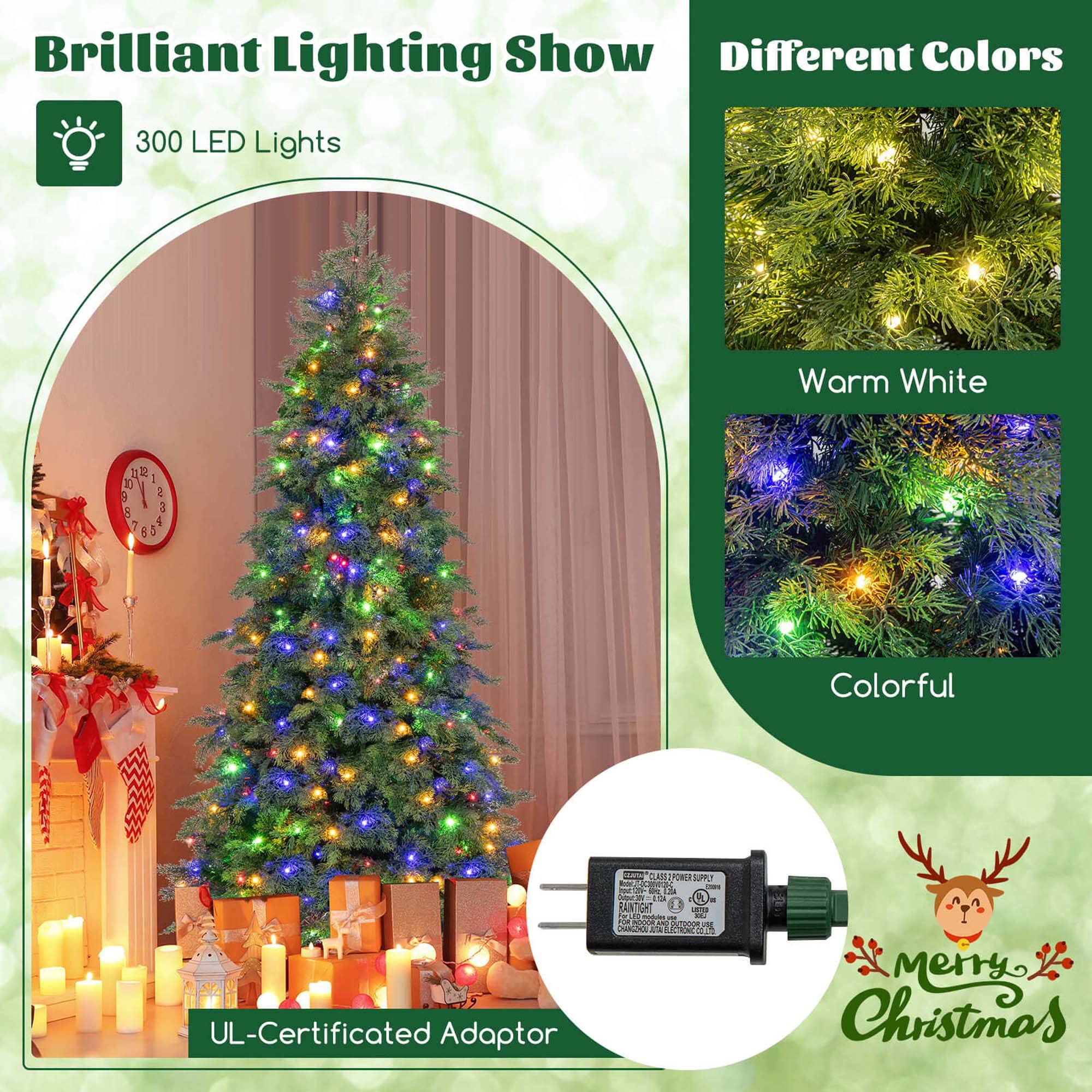 Brilliant Lighting Show Different Colors 300 LED Lights Warm White 7 R 1 0 5 1 A 3 4 7 5 5 Colorful UL-Certificated Adaptor A LAT 1 1P al - - - Ce a  ANTICA D  m I adda Noe - adiaa a Merry Christmas

Corrected text:
Brilliant Lighting Show Different Colors 300 LED Lights Warm White 7 R 1 0 5 1 A 3 4 7 5 5 Colorful UL-Certificated Adaptor A LAT 1 1P al - - - Ce a  ANTICA D  m I adda Noe - adiaa a Merry Christmas