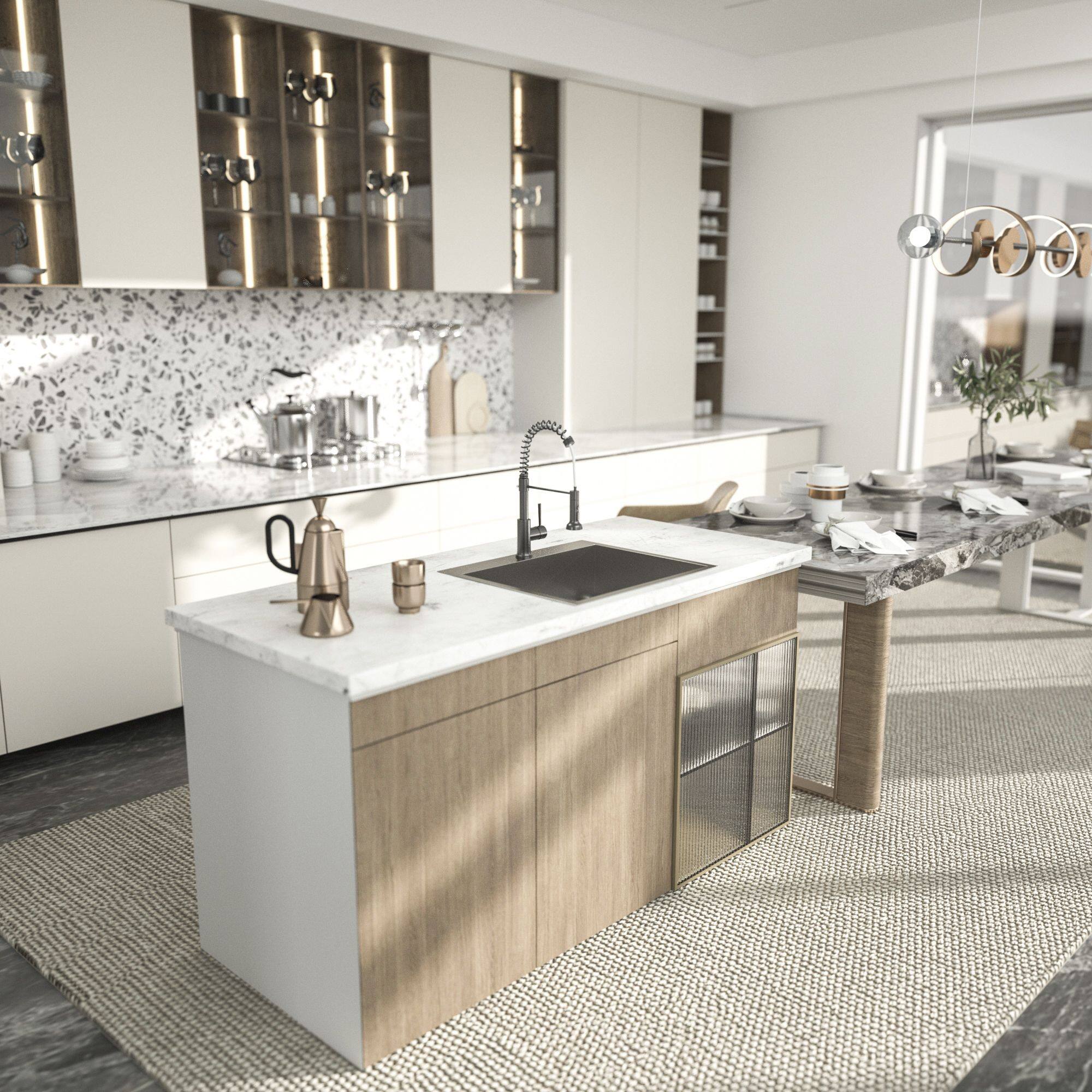 Back. Lordear - 25"x22"x9" Topmount Sinks 16 Gauge Single Bowl Stainless Steel Kitchen Sink - Stainless steel.