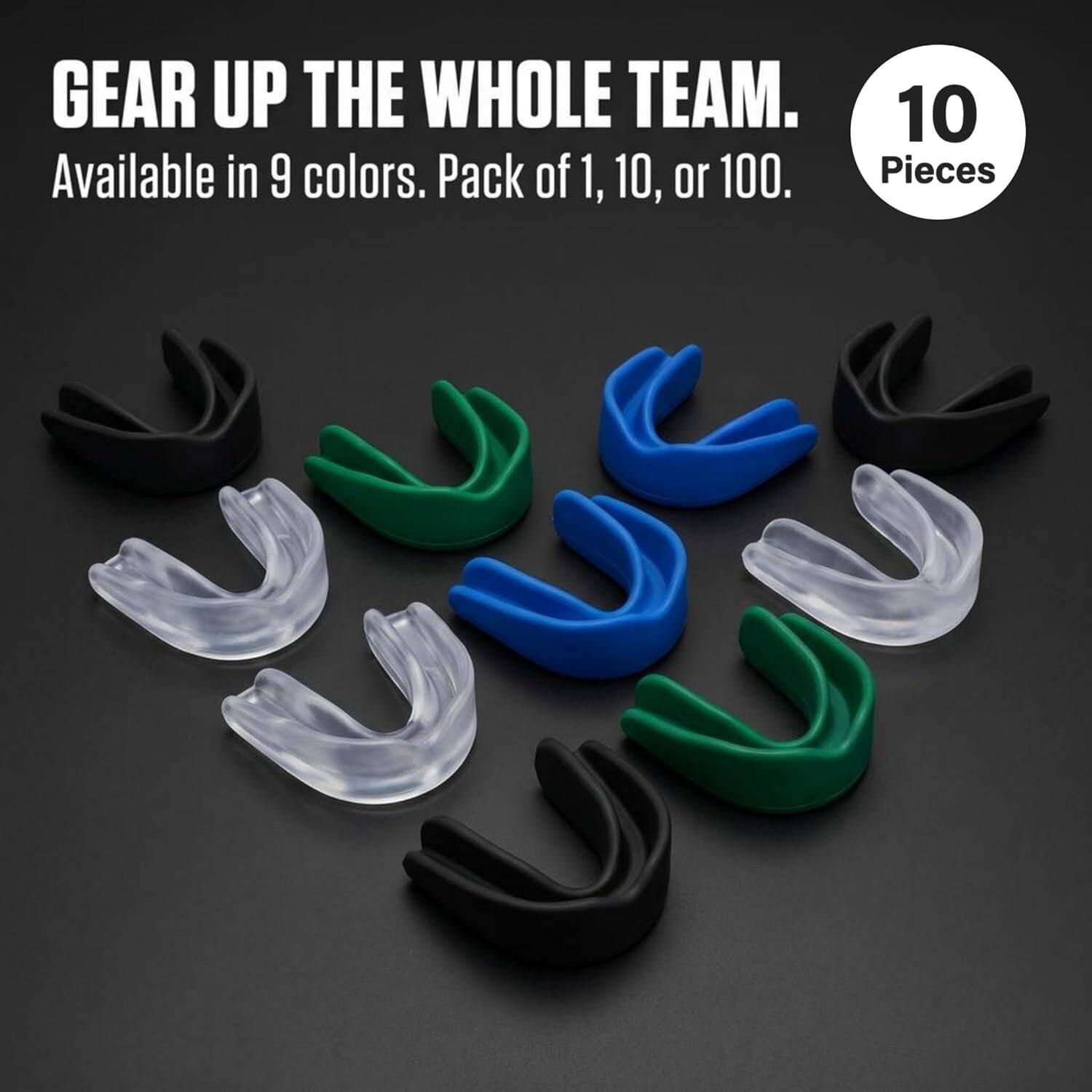 GEAR UP THE WHOLE TEAM.  
Available in 9 colors. Pack of 1, 10, or 100.  
10 Pieces