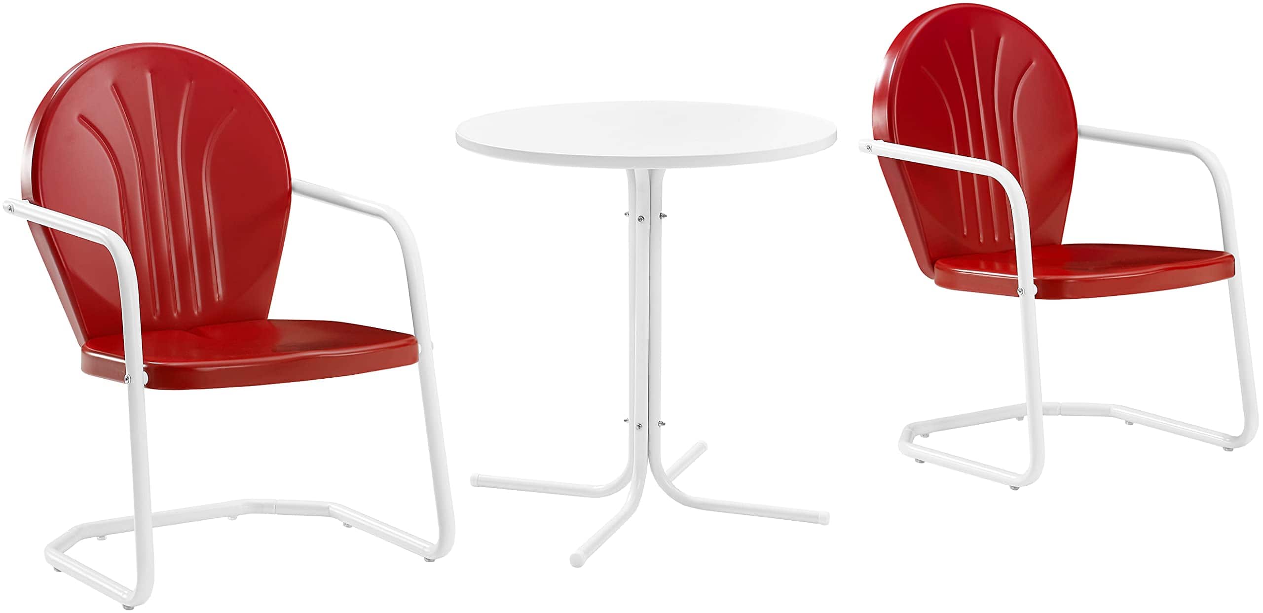 Crosley Furniture - Griffith 3Pc Retro Outdoor Bistro Set - Bistro Table & 2 Chairs - Bright Red Gloss price history on PriceWatchPro
