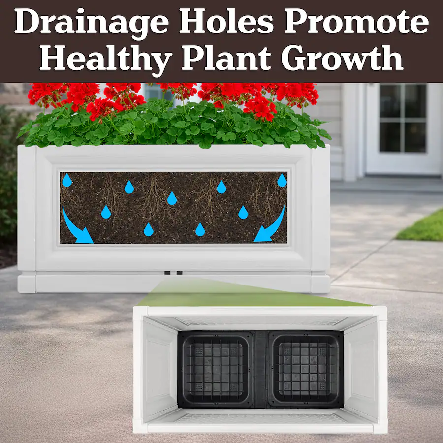 Pure Garden 2 Pack Large Planters for Outdoor Plants 15.75x31.5in ...