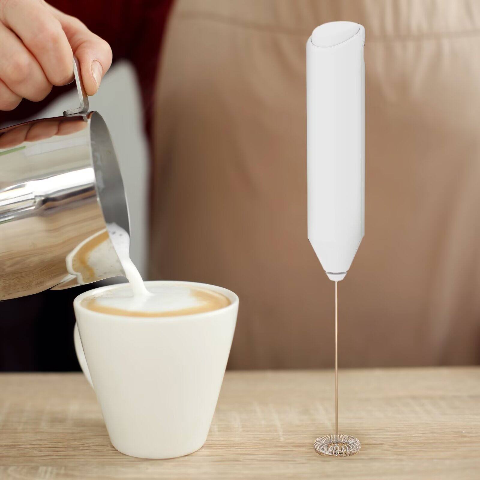 Back. Tooloton - Handheld Milk Frother, Mini Foam Maker for Coffee, Matcha and Hot Chocolate, Stand Not Included, White - White.