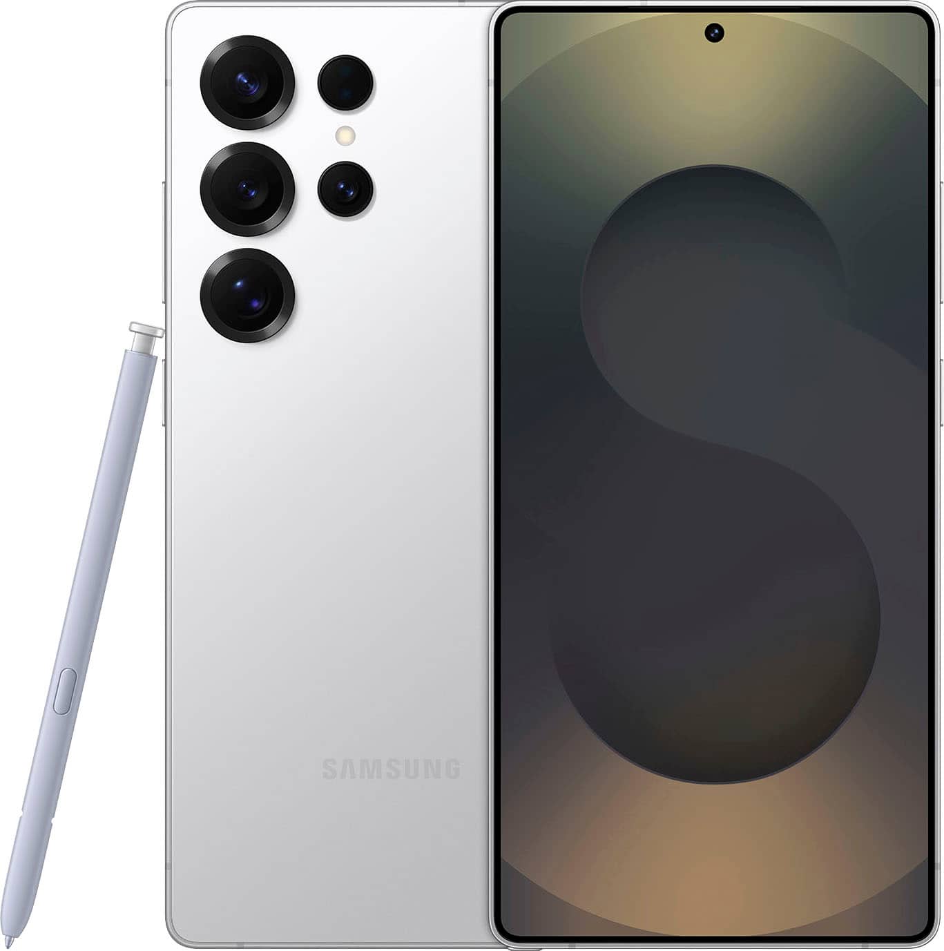 Front. Samsung - Galaxy S25 Ultra 256GB - Titanium Whitesilver.