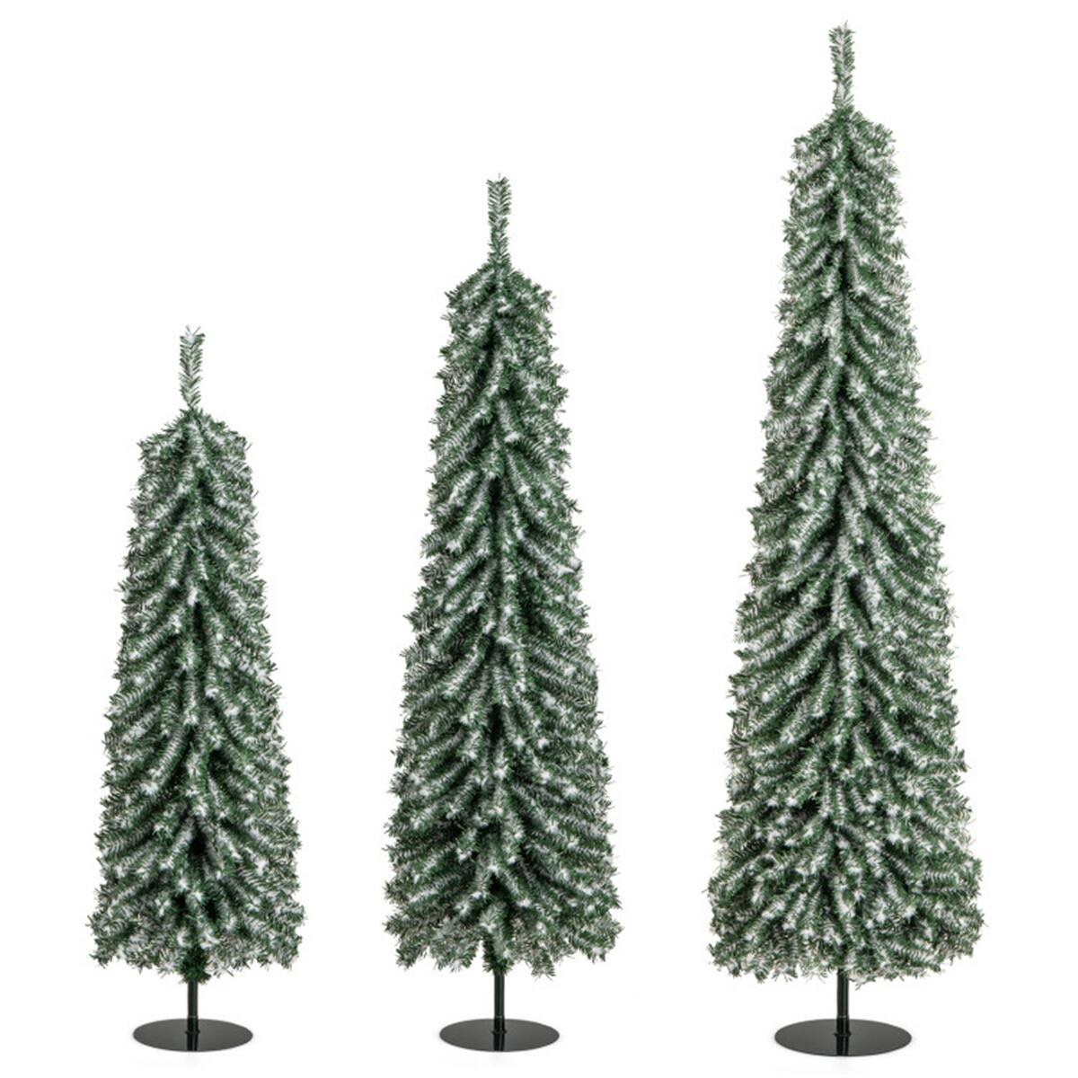 Alt View 4. Spaco - Spaco 6FT Snow Pencil Christmas Tree Set - Green.