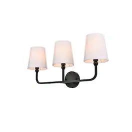 Living District - Colson 3 light Bath Sconce - Black And Clear