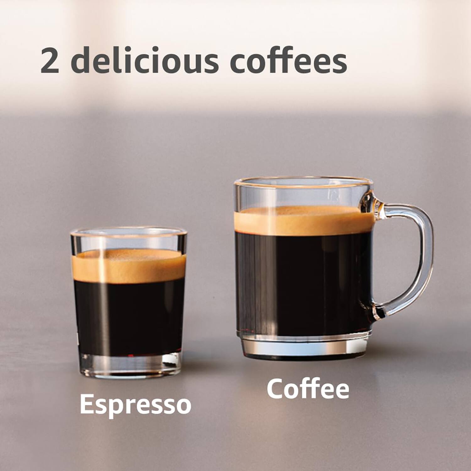 2 delicious coffees

Espresso

Coffee