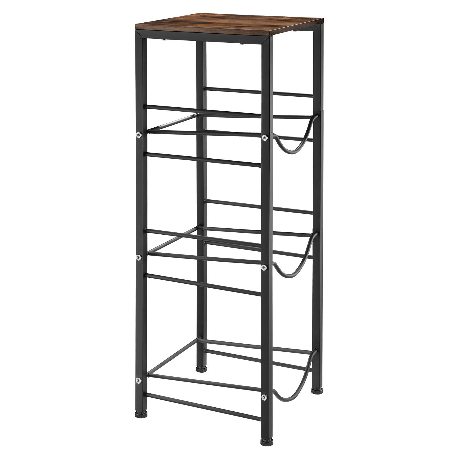 Alt View 5. VEVOR - Water Jug Holder, 4 Tiers 3 and 5 Gallon Water Bottle Holder for 3 Bottles, Heavy Duty Jug Rack Organizer with Storage - Black.