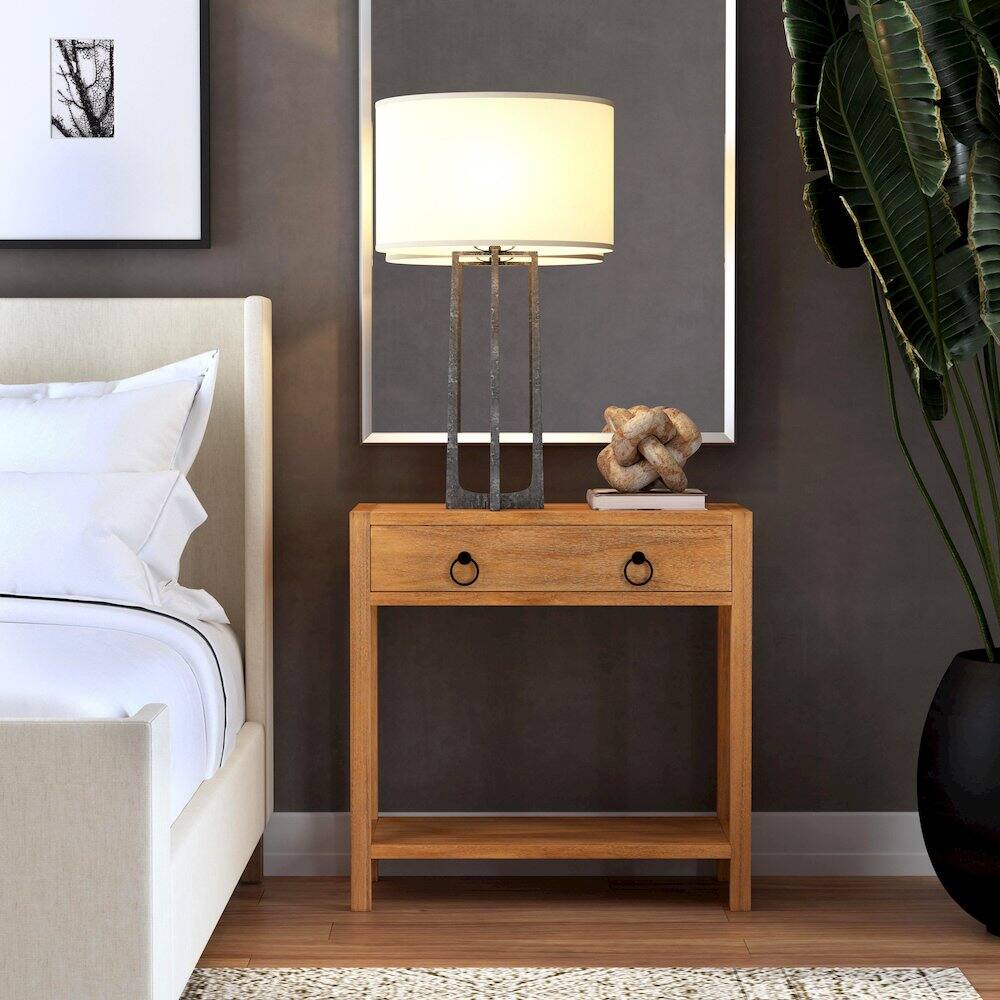 Alt View 5. Butler Specialty - Lark 30" Wood 1-Drawer Nightstand - Light Brown.