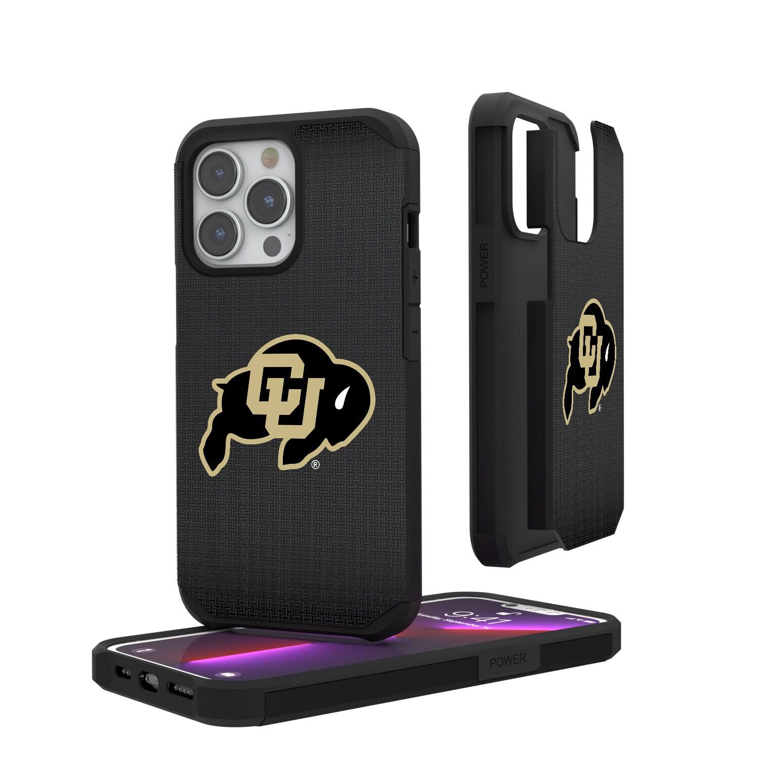 Keyscaper - NCAA - Colorado Buffaloes Linen Logo iPhone Rugged Case - 15 Pro - Black price history on PriceWatchPro