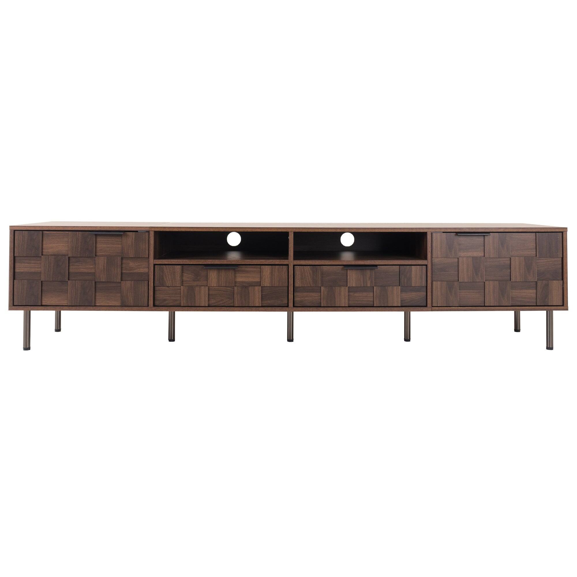 Alt View 10. Boyel Living - Mid Century TV Stand Brown For TVs Up To 85 Inch Media Console With Storage - Dark Brown.